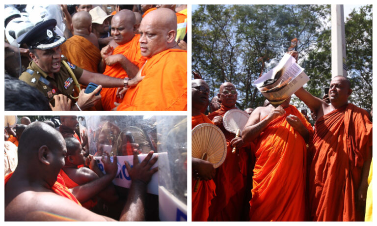 පාර්ලිමේන්තුව අසල උණුසුම් කළ පඬු පැහැ විරෝධය.. පාර්ලිමේන්තුව අසල උණුසුම් කළ පඬු පැහැ විරෝධය..