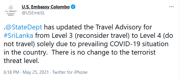 USA travel advisory