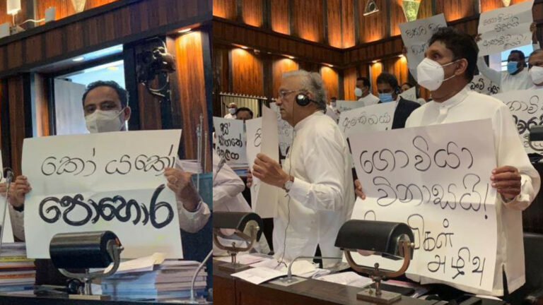 සජබයේ ‘ගොවිදුක’ පාර්ලිමේන්තුවට පෙන්නූ හැටි