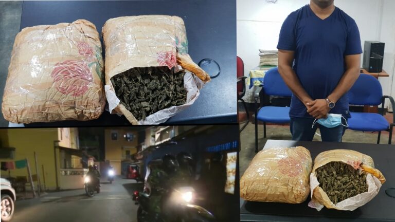කේරල ගංජා සමඟ අධිවේගයේ පොලිස් නිලධාරියෙක් අත්අඩංගුවට