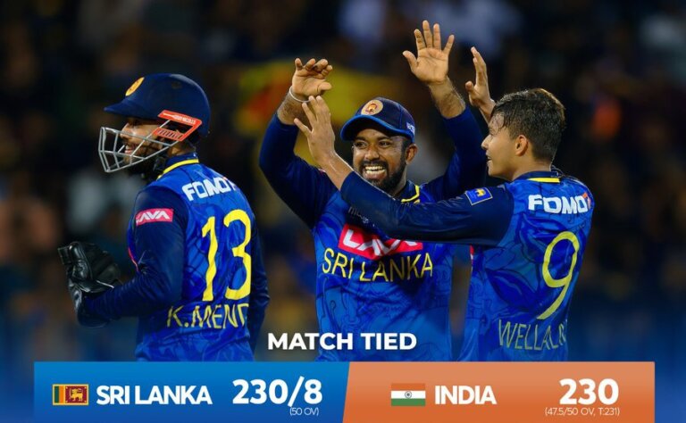 ඉන්දු ලංකා පළමු තරගය සම වෙයි