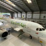SalamAir A320neo aircraft at SriLankan Engineering’s dedicated European Aviation Safety Agency (EASA) approved A320 hangar for the C Check