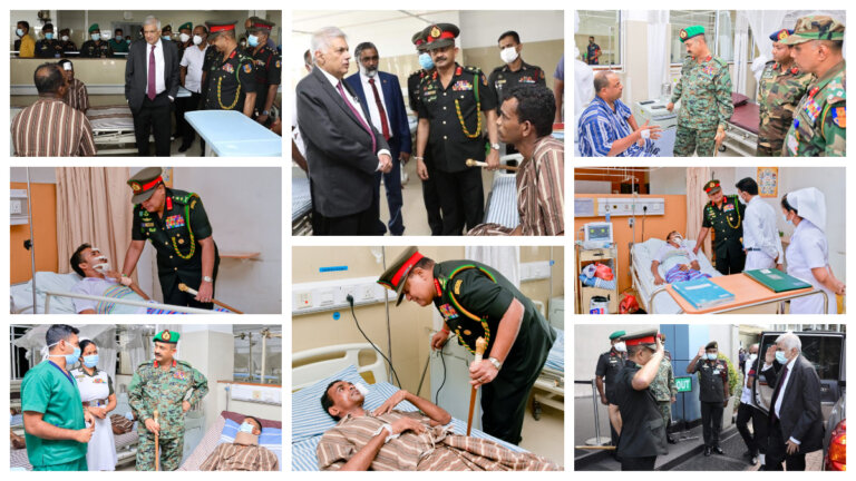 තුවාල ලැබූ හමුදා සෙබළුන්ගේ සැපදුක් හොයන්න ගිය අය..