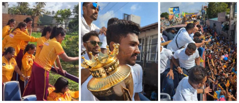 ක්රිකට් – දැල්පන්දු ආසියානු ශූරයන් පිළිගන්න මඟ දෙපසට මහ සෙනඟක්.. ක්රිකට් – දැල්පන්දු ආසියානු ශූරයන් පිළිගන්න මඟ දෙපසට මහ සෙනඟක්..