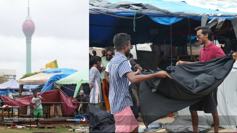 ගාලුමුවදොර අරගලකරුවන්ගෙන් කොටසක් ඉවත් වෙයි