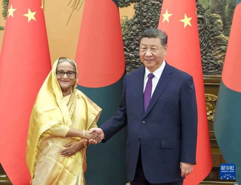 චීන ජනපති සහ බංග්ලාදේශ අගමැතිනිය අතර හමුවක් චීන ජනපති සහ බංග්ලාදේශ අගමැතිනිය අතර හමුවක්