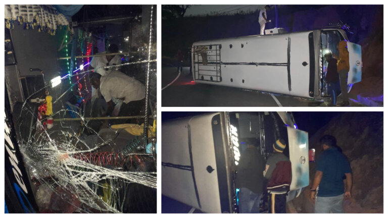 නානුඔය මාර්ගයේ බසයක් පෙරළෙයි නානුඔය මාර්ගයේ බසයක් පෙරළෙයි